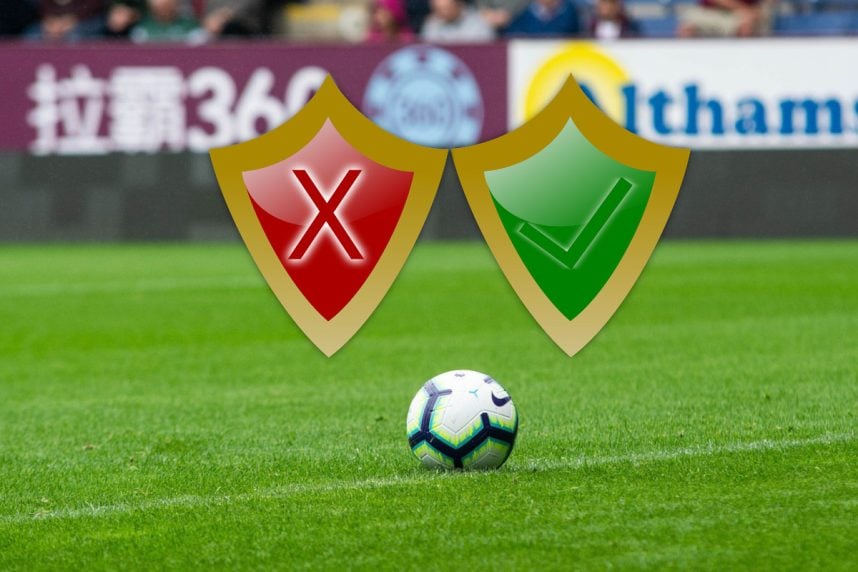 Fußball, Kreuz- und Haken-Symbol