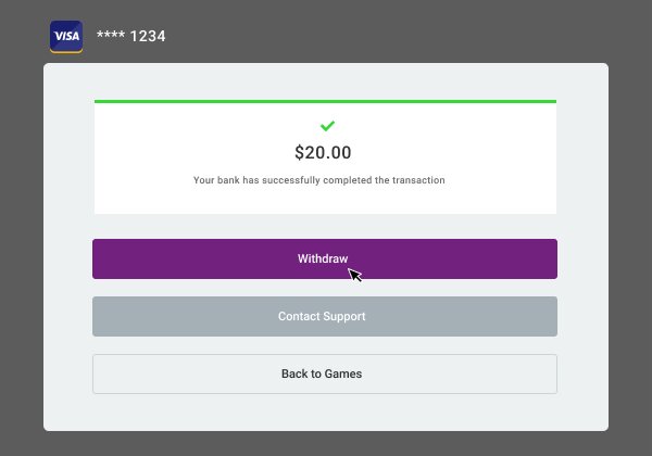 Get the winnings in a few days.