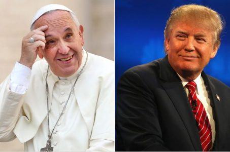 Pope Francis and Donald Trump Mexico US border wall