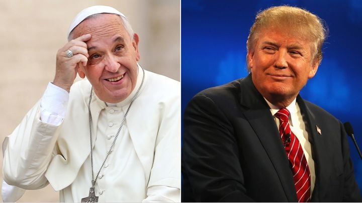 Pope Francis and Donald Trump Mexico US border wall