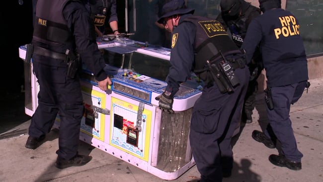 illegal gambling room murder arcade game machines