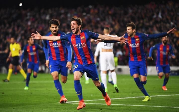 Sergi Roberto scores winning goal against PSG 