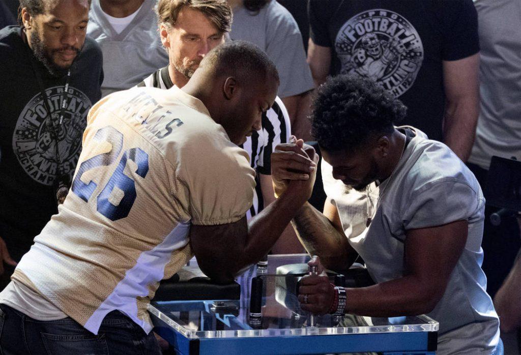 Jamon Brown and Howard Jones at the Pro Football Arm Wrestling Championship at the MGM Grand