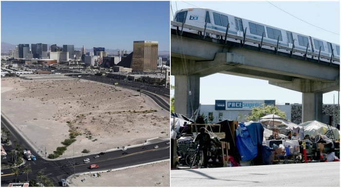 Homeless camps Las Vegas Oakland