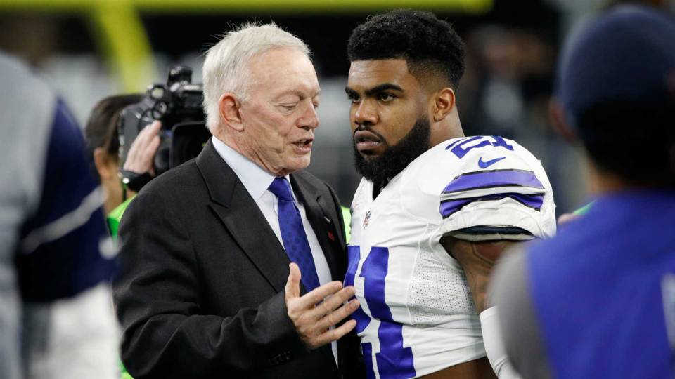 Jerry Jones and Ezekiel Elliott