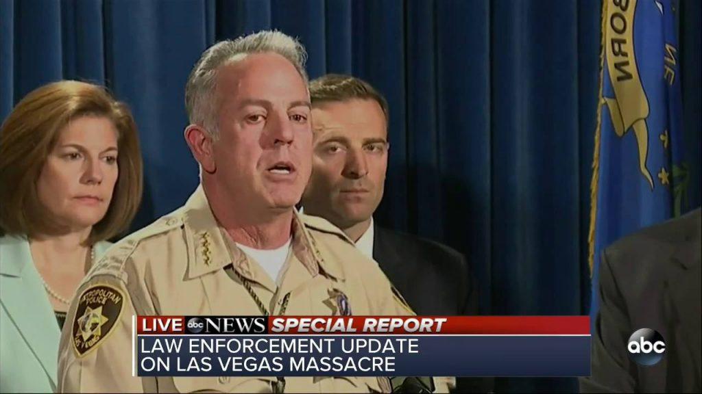 Las Vegas Sheriff Joe Lombardo at a podium.