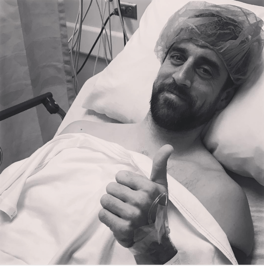 Aaron Rodgers in the hospital