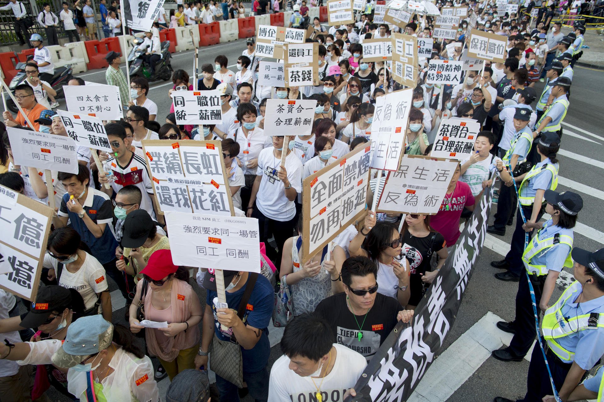 Macau gaming labor protests