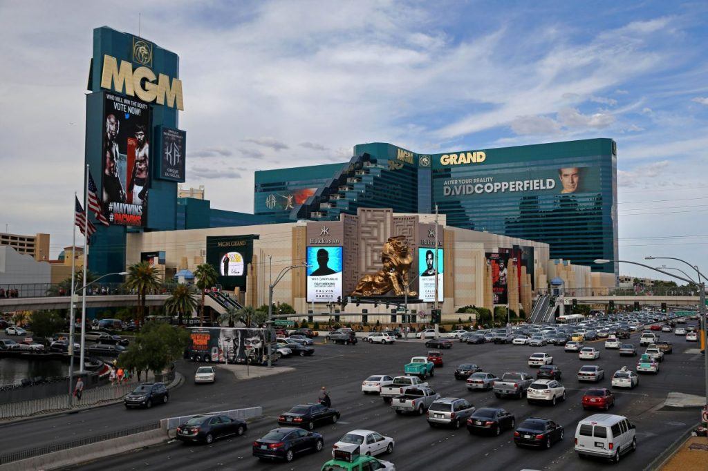 MGM Grand Strip entry Las Vegas pedestrian
