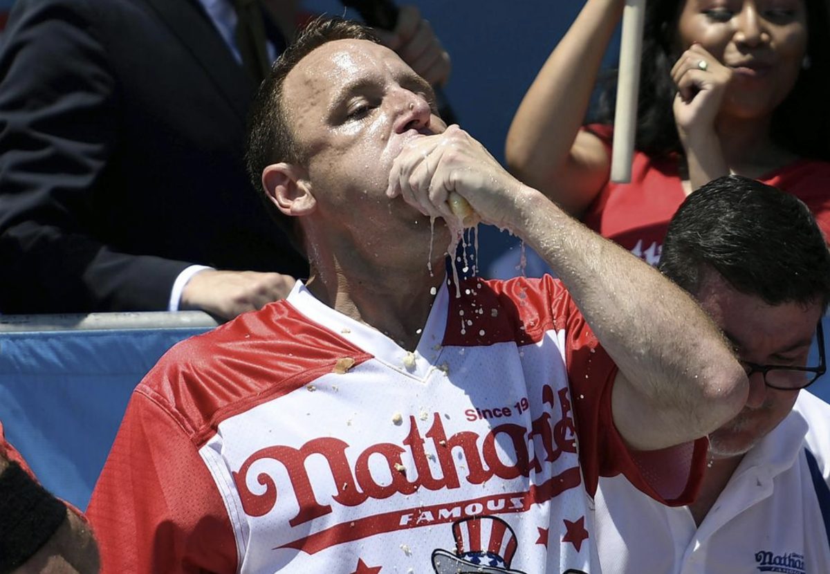 Joey Chestnut Nathan's hot dog eating contest