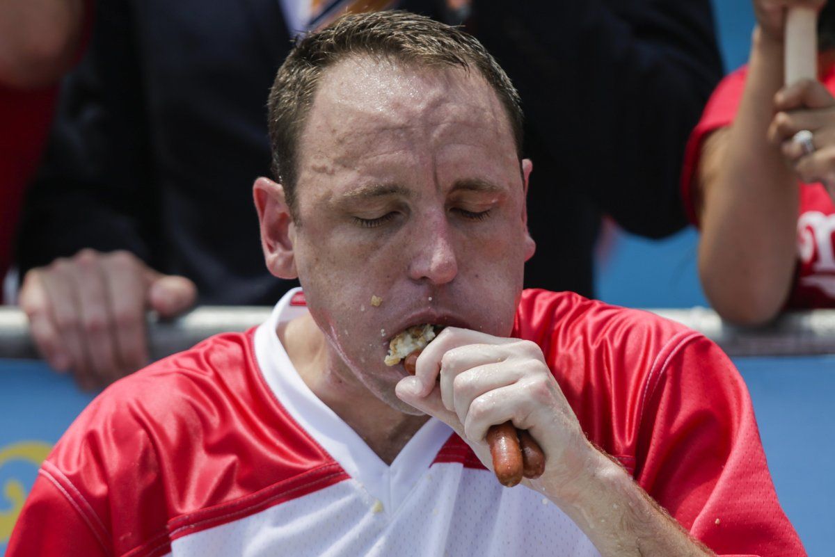 Joey Chestnut Nathan's hot dog