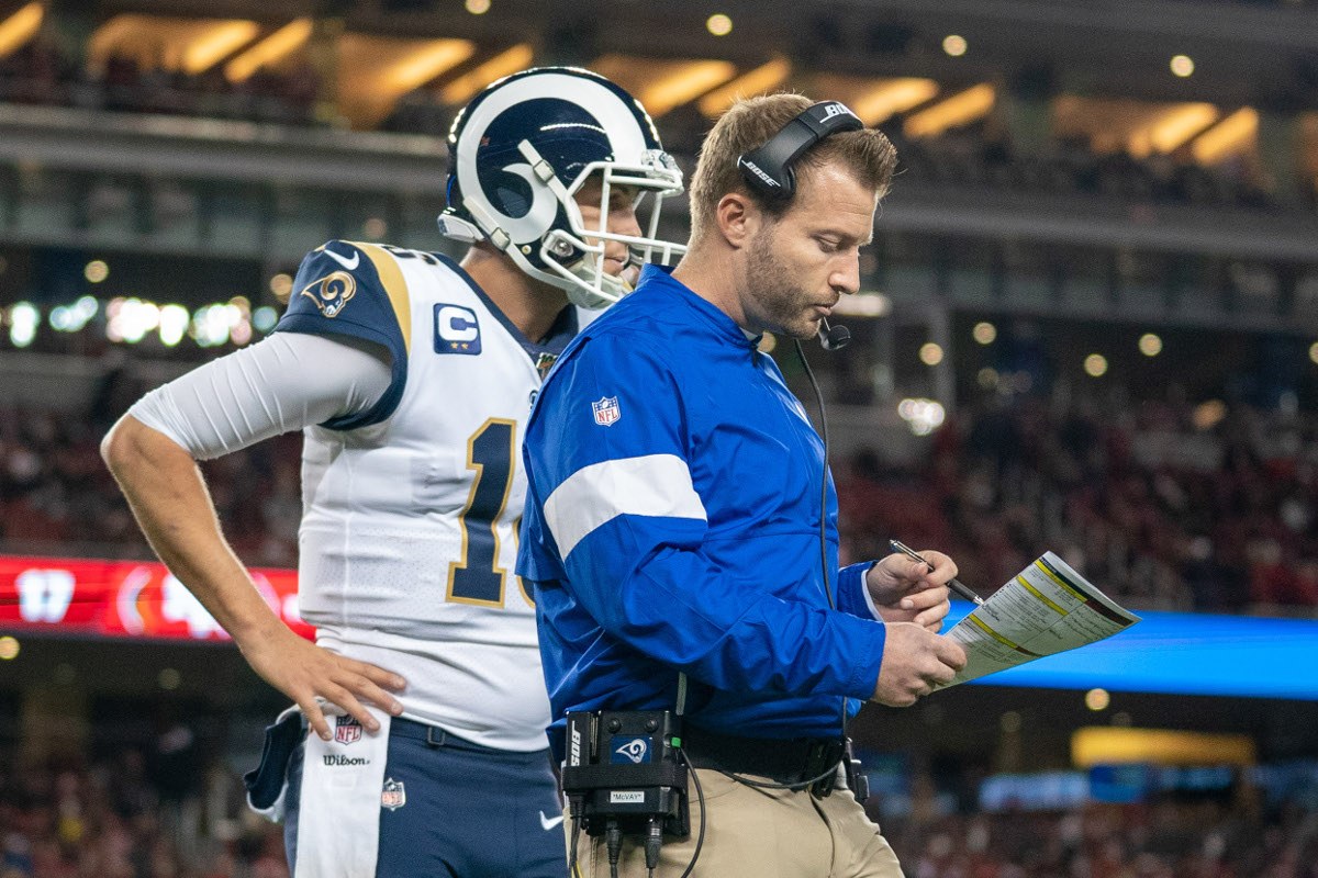 Rams QB Jared Goff and coach Sean McVay