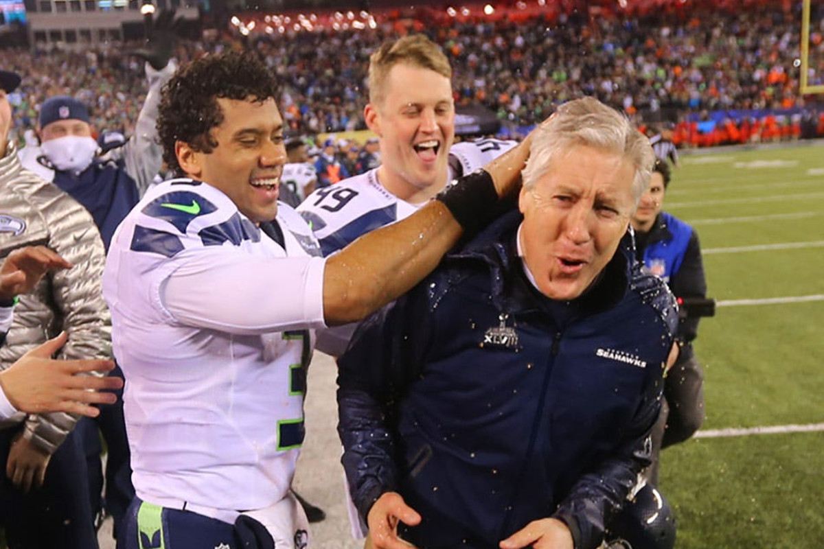 Seahawks Russell Wilson and Pete Carroll