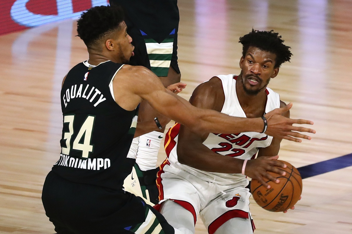 Bucks Giannis Antetokounmpo and Heat Jimmy Butler