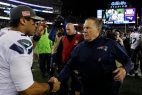 Seahawks QB Russell Wilson and Patriots coach Bill Belichick.