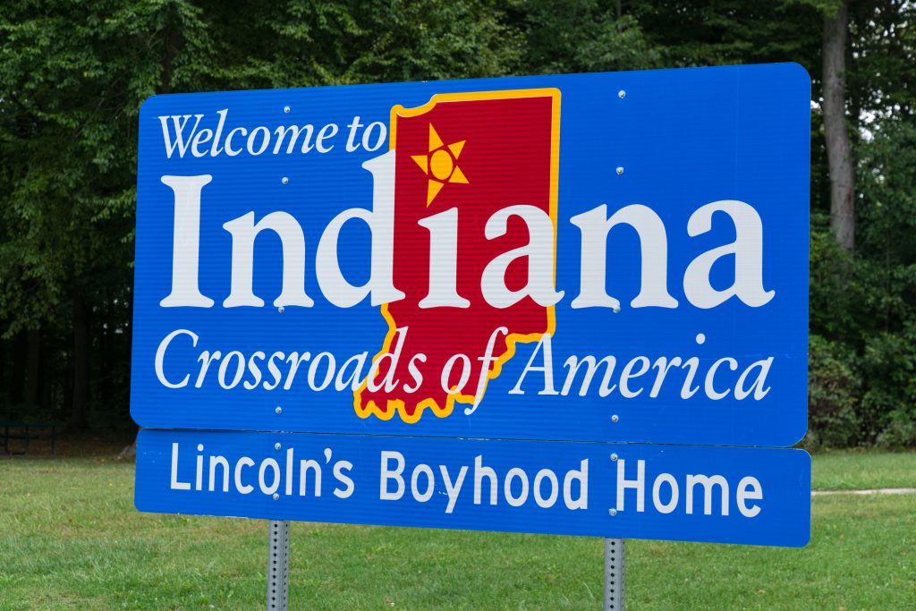 Indiana welcome sign