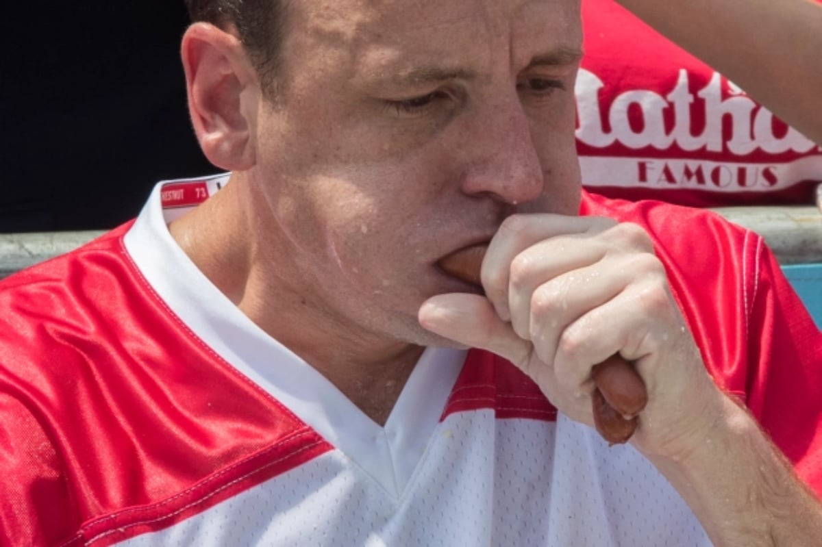 Joey Chestnut Nathan's hot dog eating contest