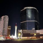 Fontainebleau Las Vegas ‘fb’ Lettering Adorns Towering Blue Strip Structure