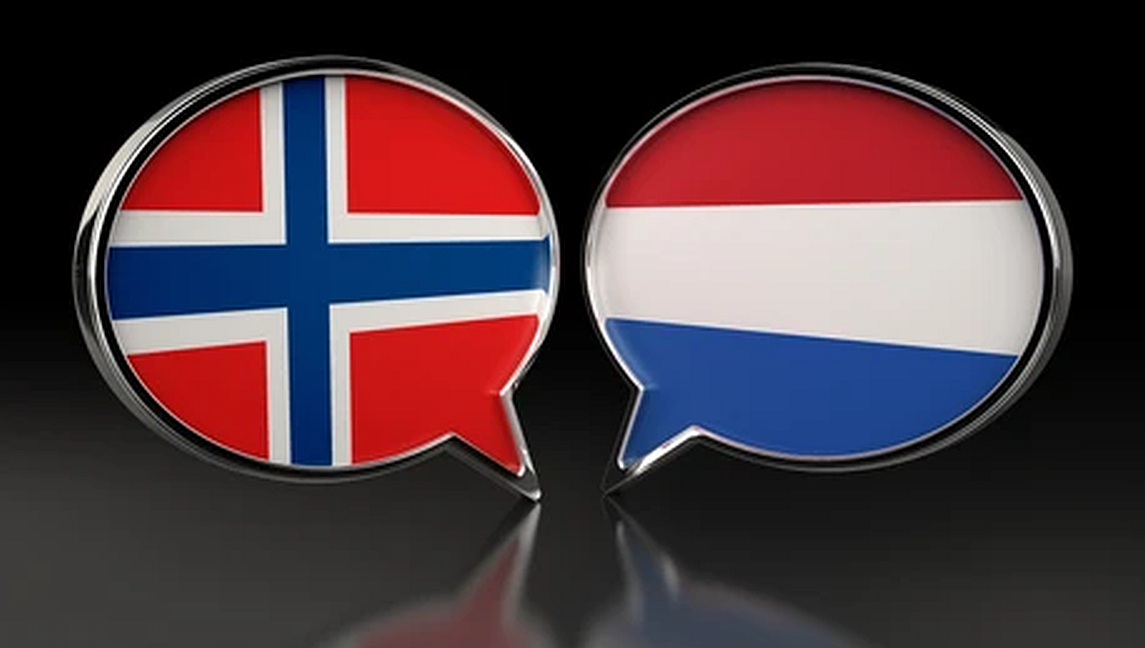 Flags of Norway and the Netherlands