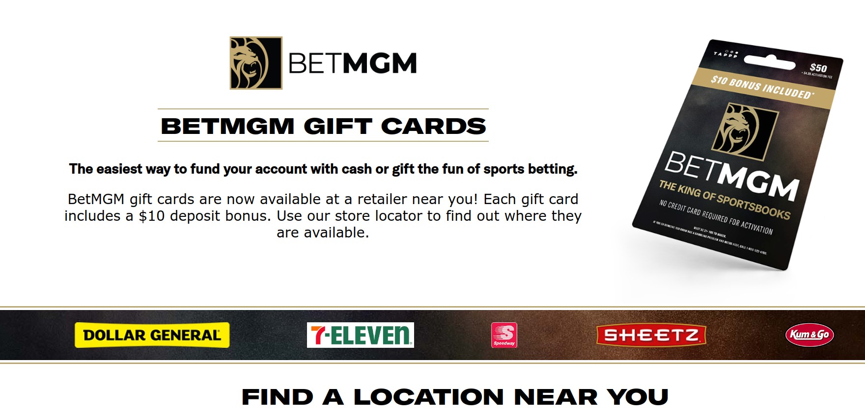 BetMGM gift cards