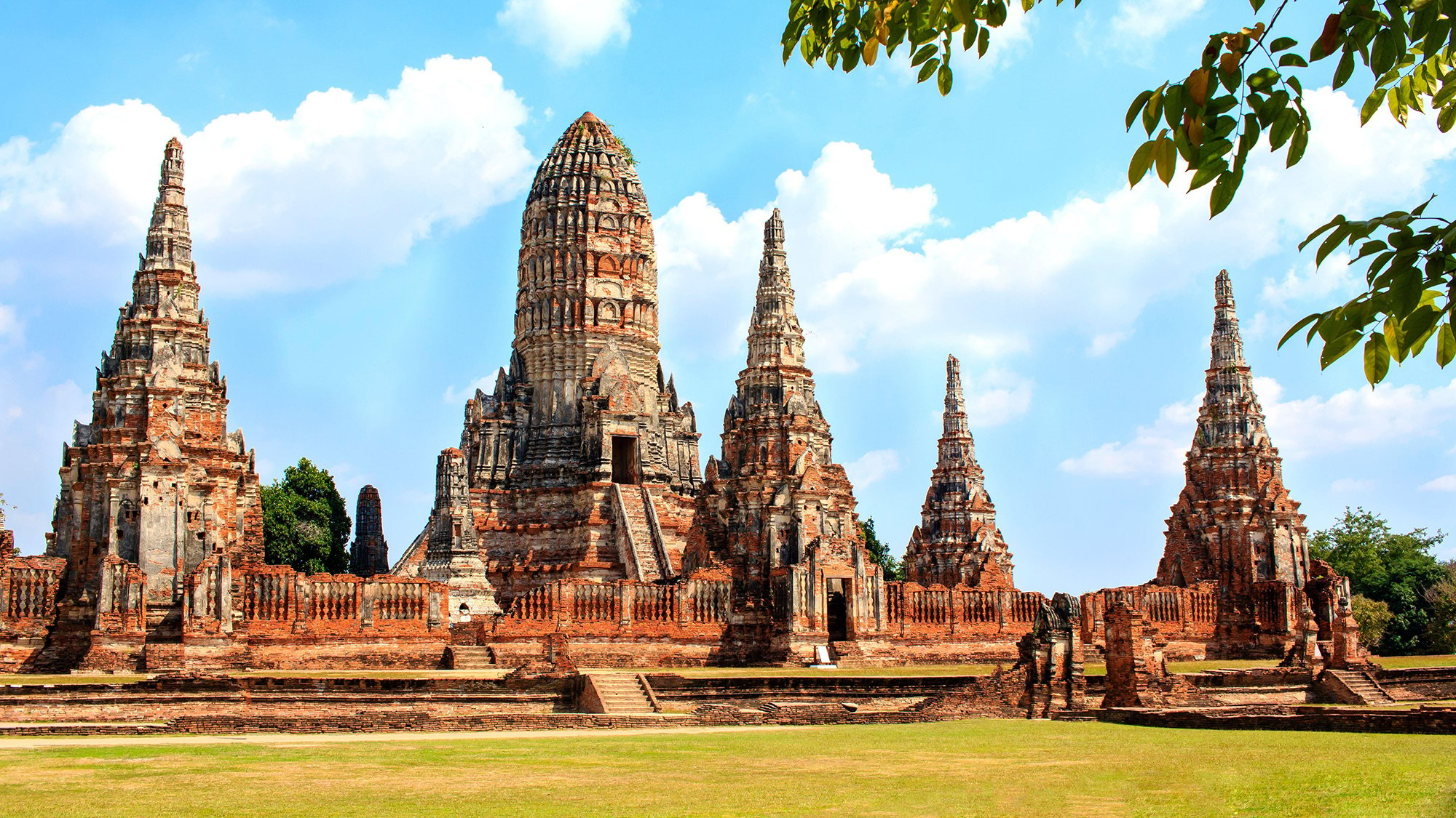 Pagodas of temple Wat Chai Watthanaram in Ayutthaya Historical Park, Thailand