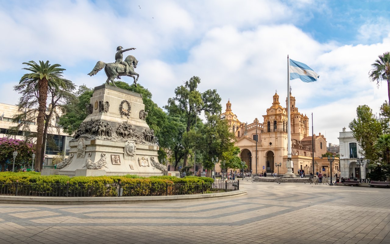 San Martín Plaza and Cathedral in Cordoba, Argentina