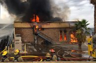 Off-Strip Las Vegas Fire Leads to Heavy Smoke, Flames