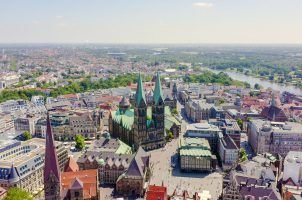 Aerial view of Bremen, Germany