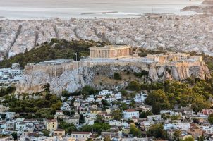 Athens, Greece at sunset