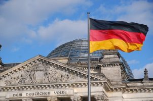 German flag at the Bundestag