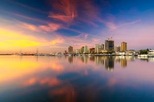 Skyline of Manila City and Manila Bay, Philippines