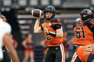 Nathan Rourke of the B.C. Lions