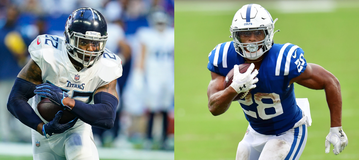 Derrick Henry (l) and Jonathan Taylor.