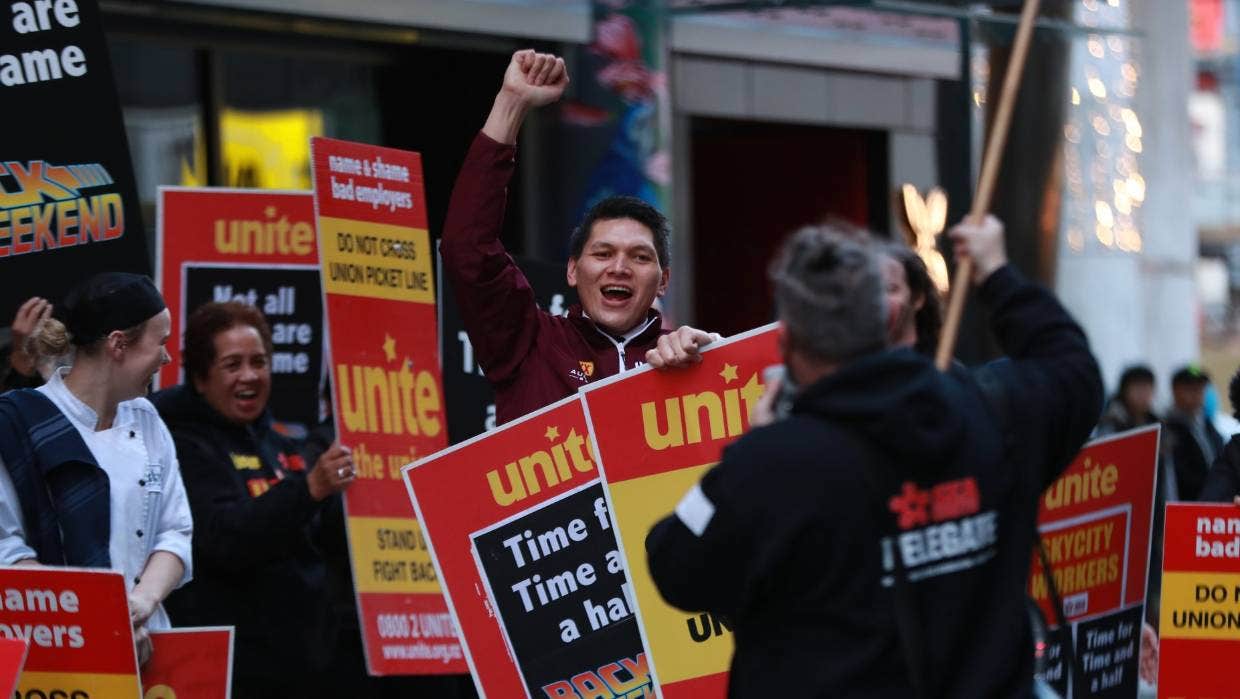 SkyCity Auckland workers strike