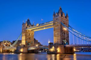 Tower Bridge over the River Thames, London