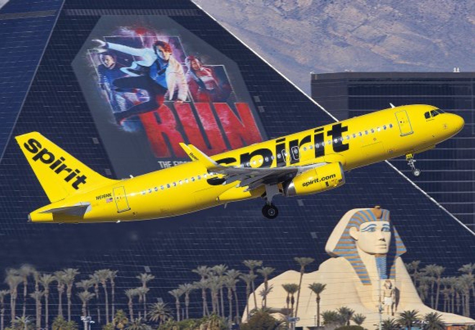 Spirit Airlines airplane Las Vegas International Harry Reid LAS airport