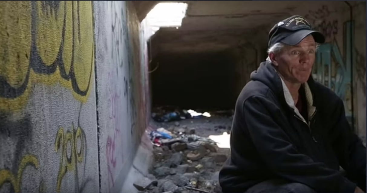 homeless man tunnels resident Las Vegas