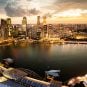 Aerial View Over Singapore Marina Bay