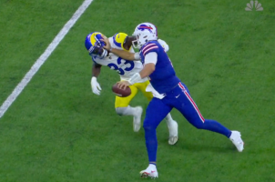 Josh Allen stiffarm