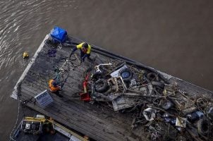 Garbage retrieved from the Yarra River in Victoria, Australia