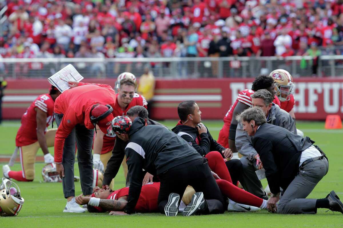 San Francisco 49ers QB Trey Lance Breaks Ankle, Set for Season-Ending Surgery 3 Jimmy G Trey Lance QB San Francisco 49ers ankle injury
