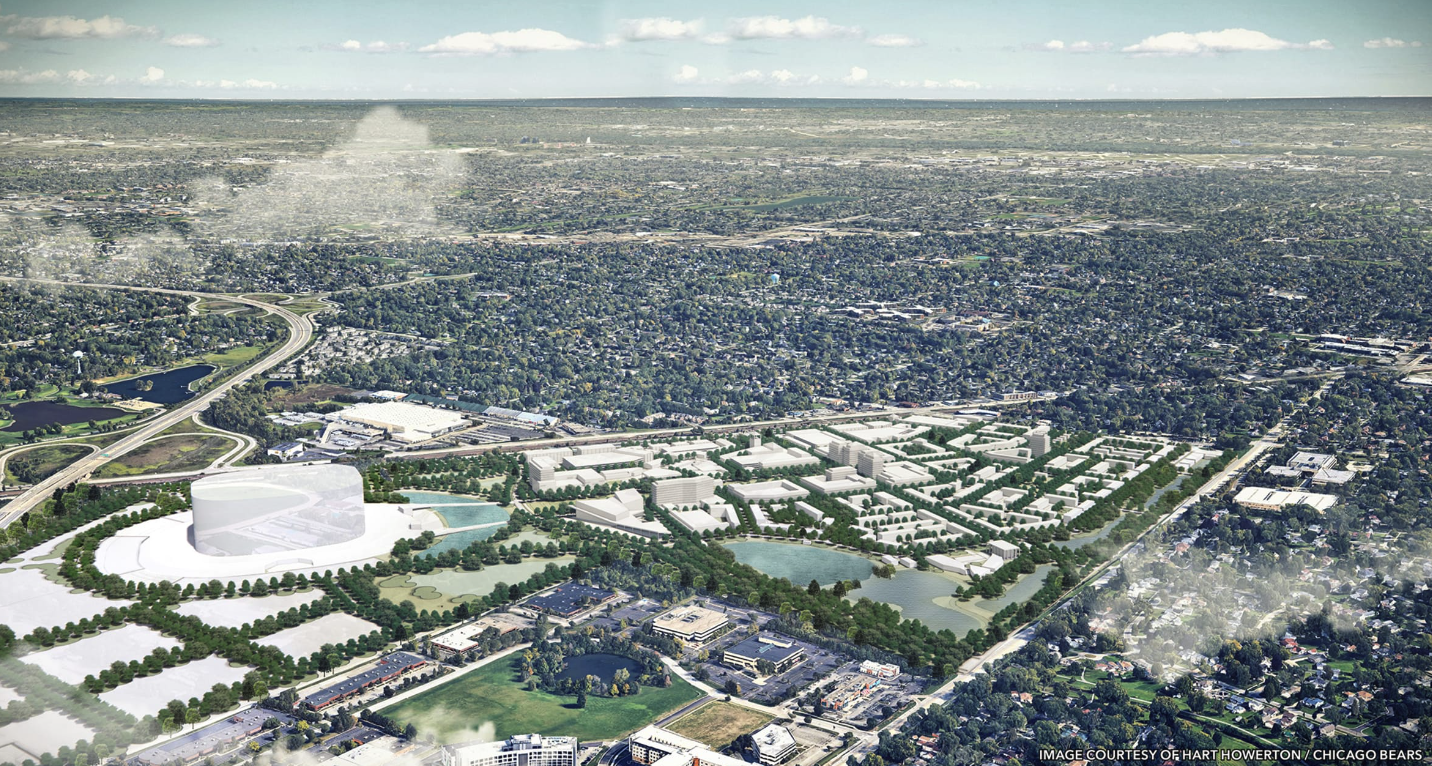 Chicago Bears Outline Vision untuk Arlington Park Dome, Daerah Campuran