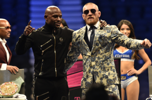 Floyd Mayweather with Conor McGregor
