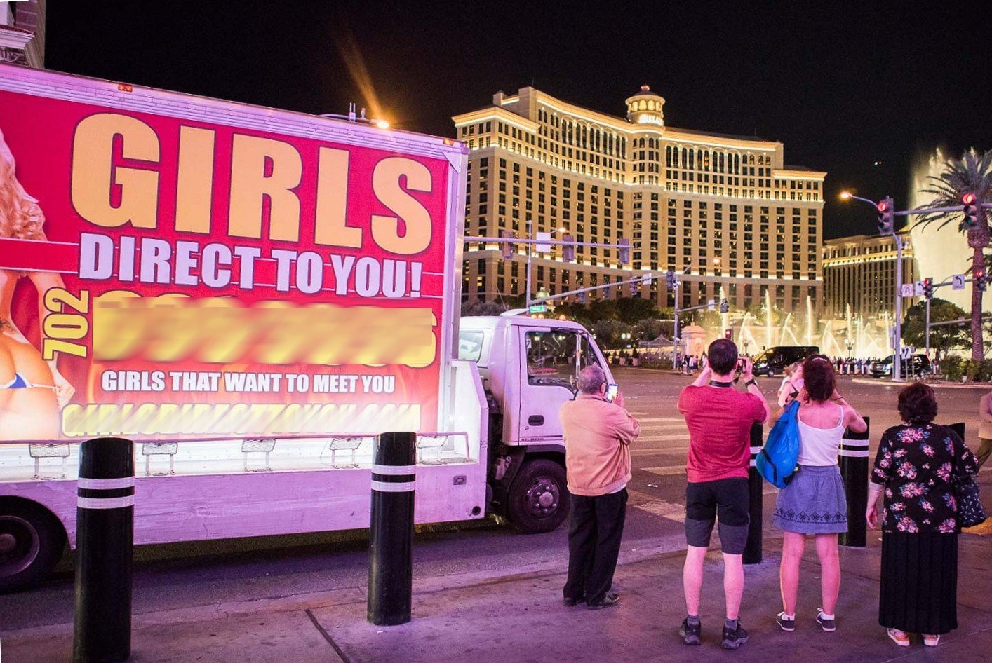 Pelacur prostitusi papan reklame seluler Las Vegas