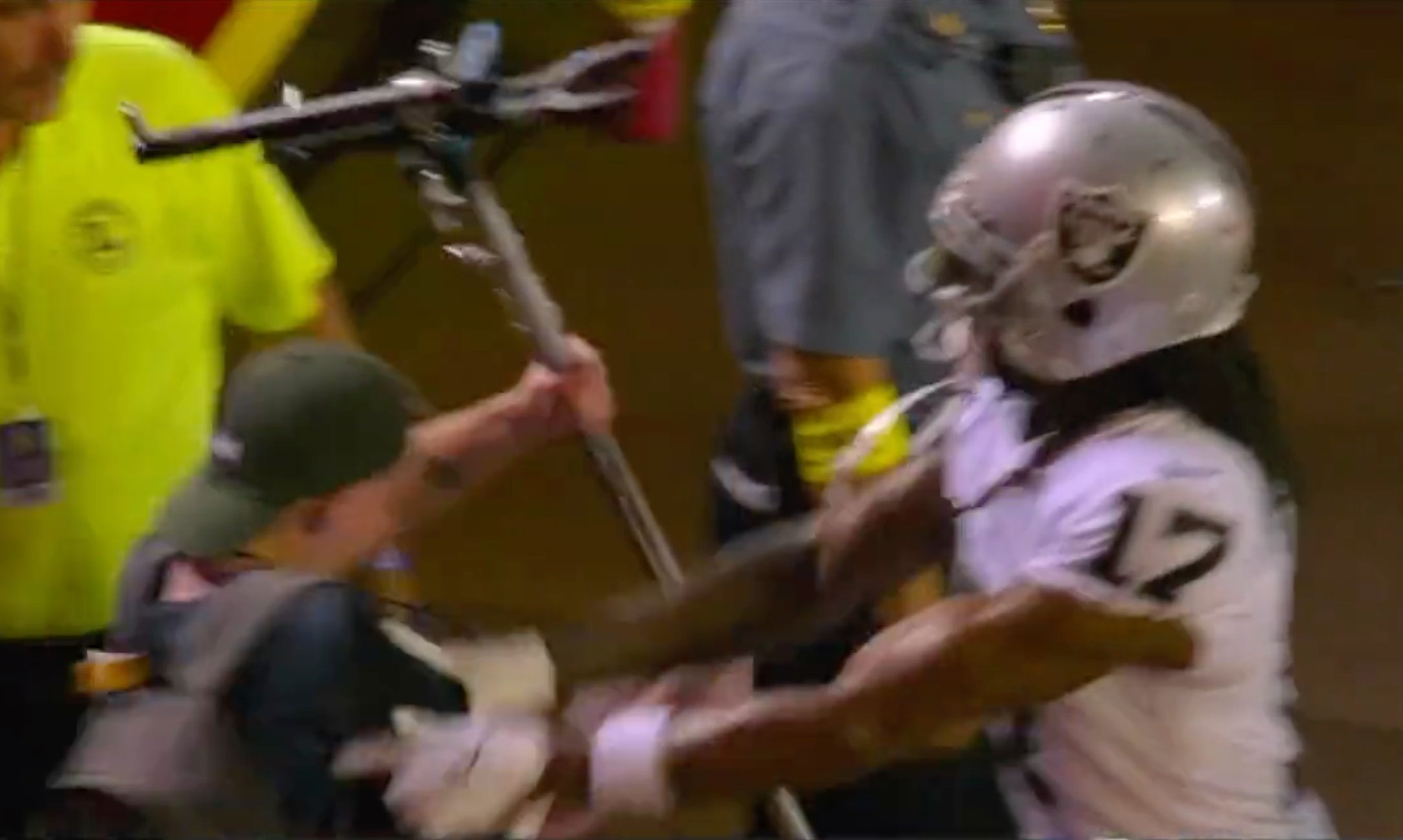 Davante Adams Las Vegas Raider Attacks Photographer