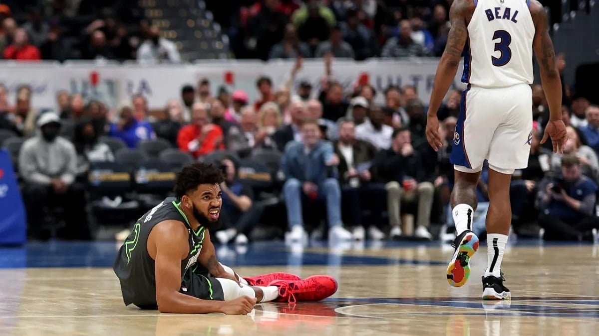 Karl-Anthony Towns calf injury Minnesota Timberwolves Wizards