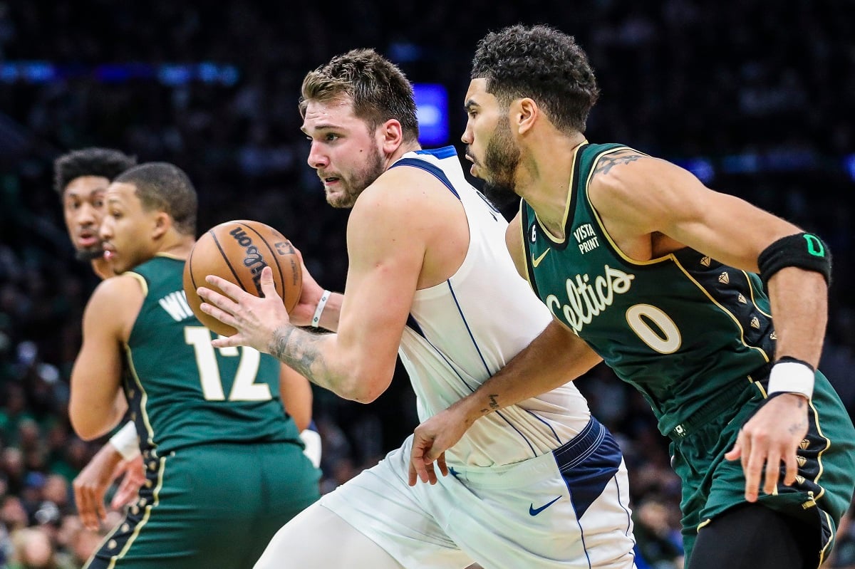 Jayson Tatum Luka Doncic NBA MVP odds Greek Freak Giannis Antetokounmpo