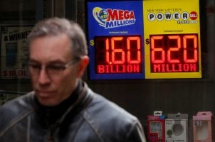 NY Powerball Lottery sign