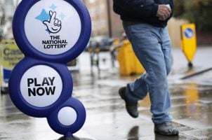 UK National Lottery sign