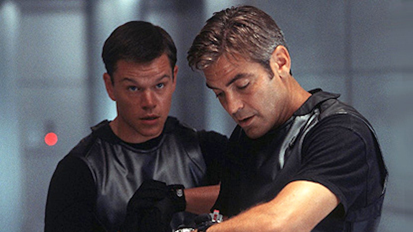Matt Damon, George Clooney in "Ocean's 11"